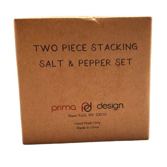 NEW Gnome Stackable Ceramic Salt & Pepper Shaker Set Prima Design Boxed - Picture 6 of 7